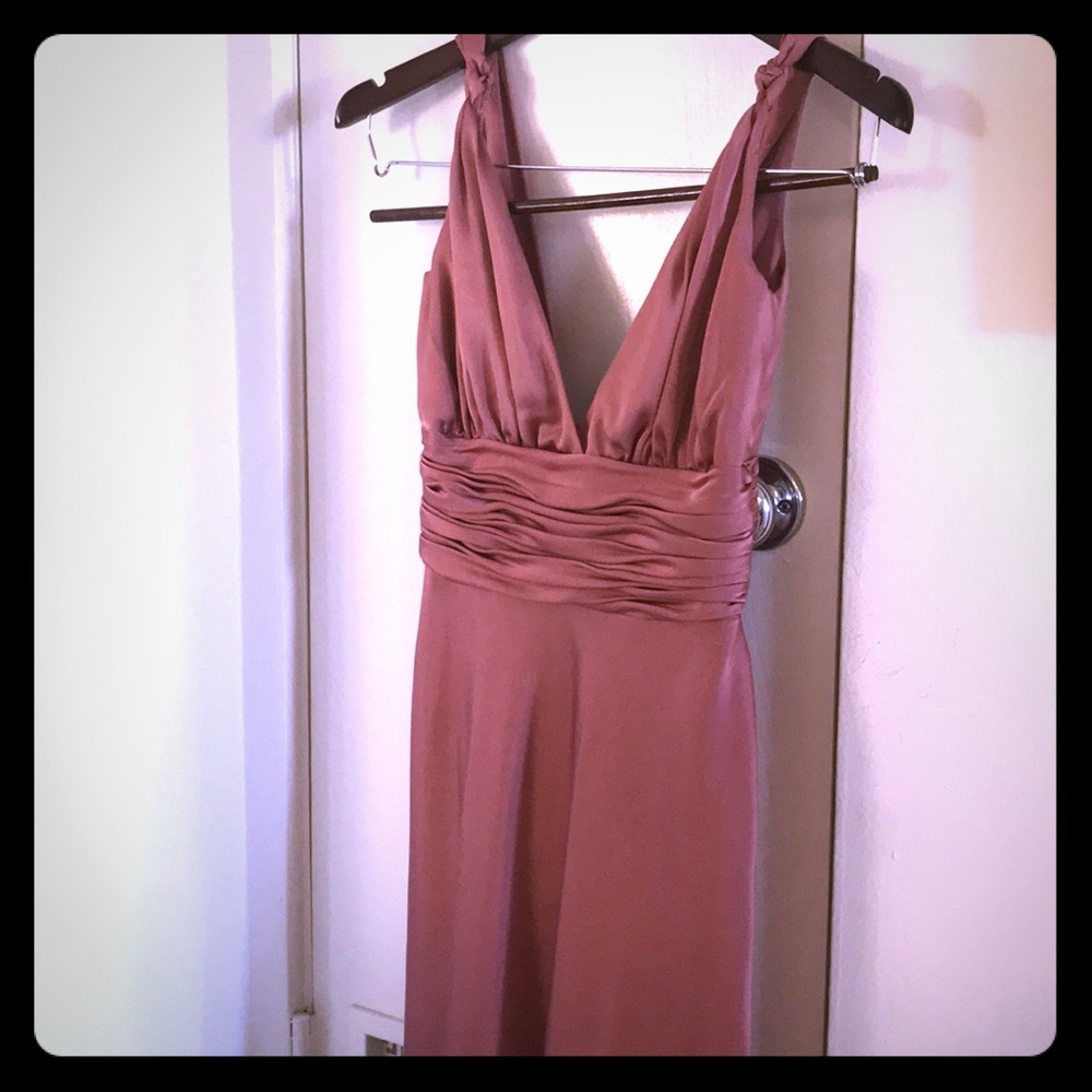 Calvin Klein evening gown. Cover shot is color